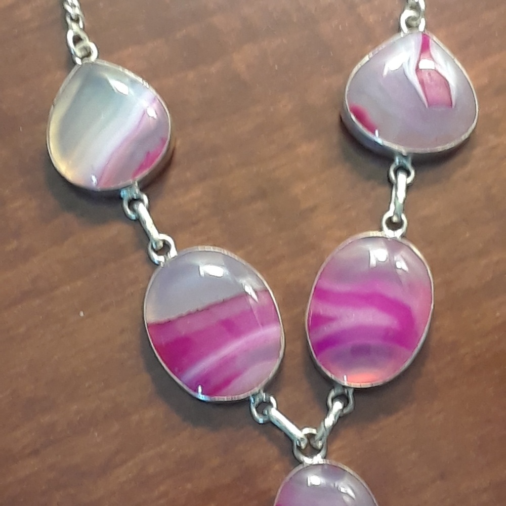 🔥New!  78 + tcw Hot Pink Botswana Agate .925 +🎁 - Picture 5 of 7